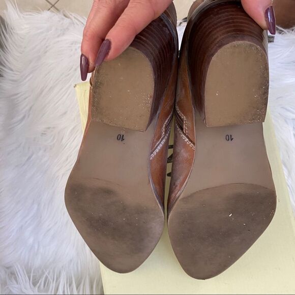 ROAN Aggie leather tan washed leather booties 10 - Picture 6 of 9